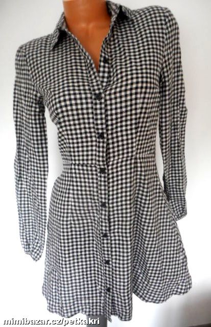 kostkované propínací šaty uk 8