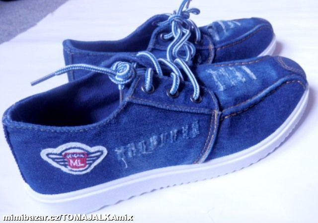 Dámské riflové tenisky botasky mokasíny 36-41