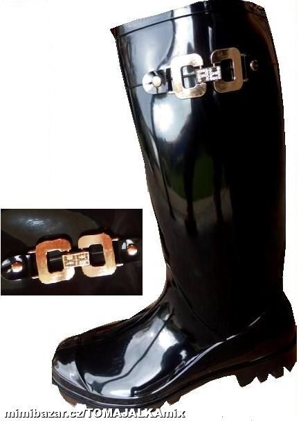 BOTY S PŘESKOU KRÁSNÉ LESKLÉ HOLÍNKY GUMÁKY 36-41
