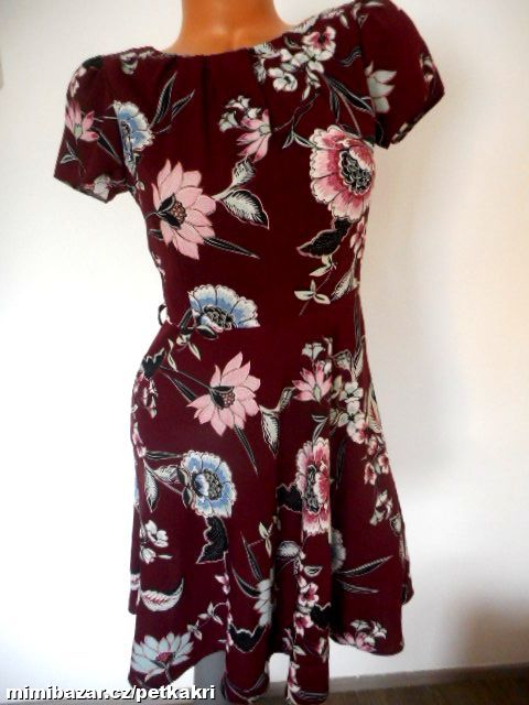 květované dámské šaty stříbrná aplikace uk 8