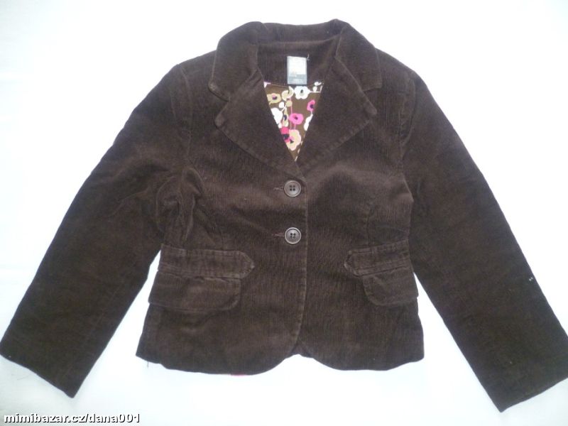 dívčí manšestrové sako