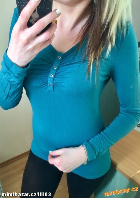 PRUŽNÉ ZELENÉ/PETROLEJOVÉ TRIKO