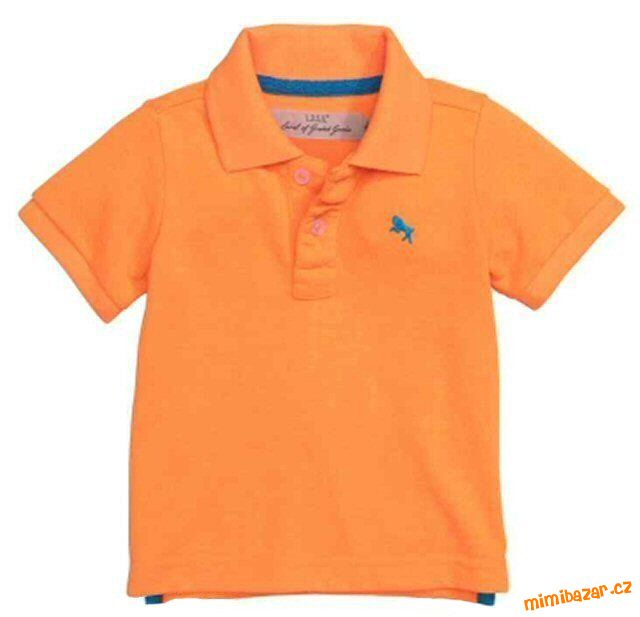 Oranžové polotriko / poloshirt, límeček, vel. 6-9m