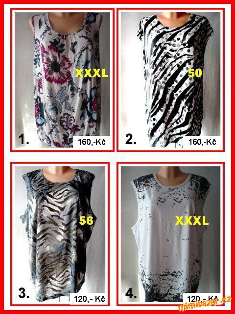 TRIČKO TOP HALENKA PRUŽNÉ VĚTŠÍ VELIKOSTI