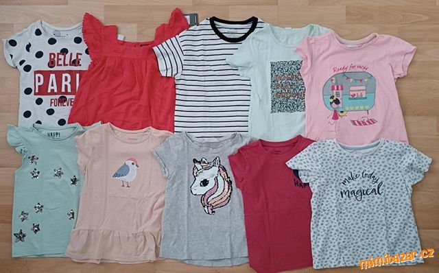 Dívčí trička 10 ks vel. 128
