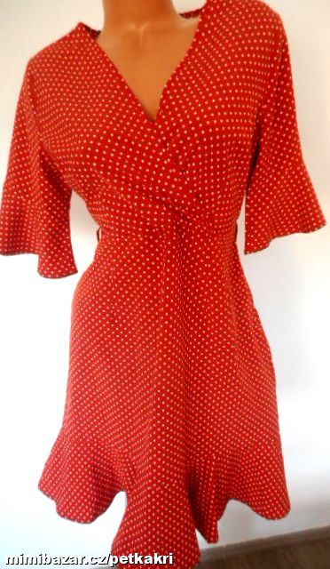 puntíkaté cihlové šaty uk 10