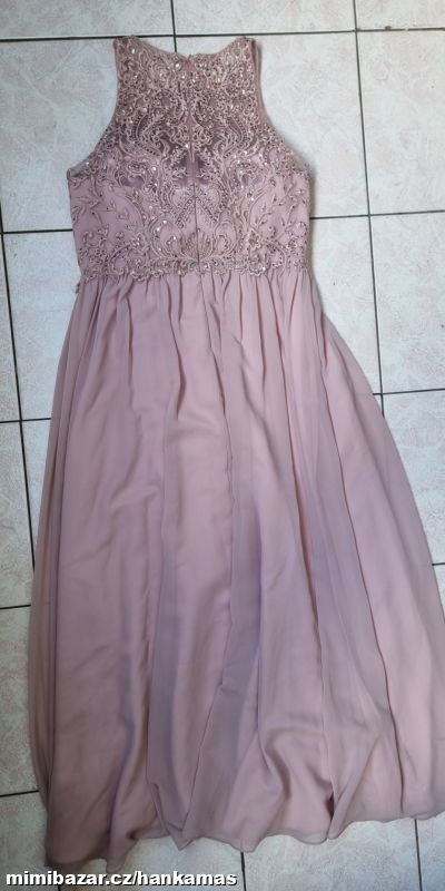 Luxusní starorůžové šaty LAONA-42-44(44/XXL)