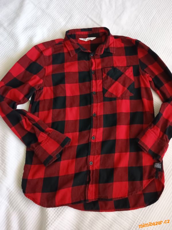 Červená kostkovaná košile H&M, 158