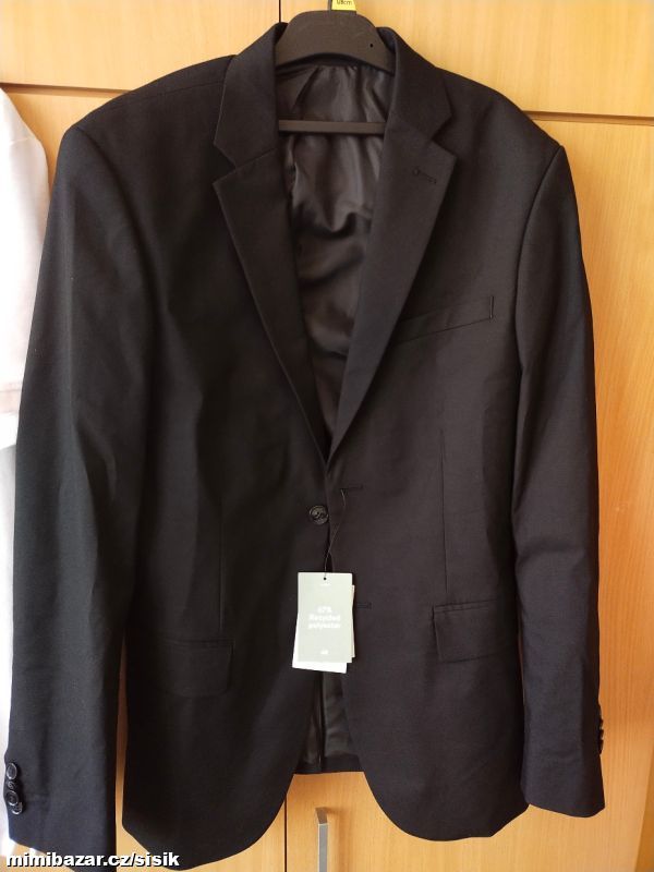 Černé společenské SLIM FIT sako H&M 48/176/182