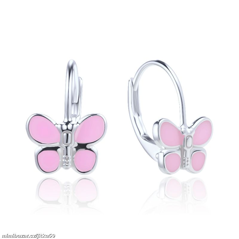 Stříbrné dívčí náušnice motýlci SKLADEM