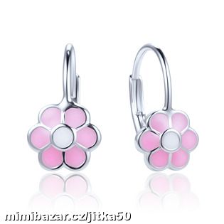 Stříbrné dívčí náušnice kytičky SKLADEM