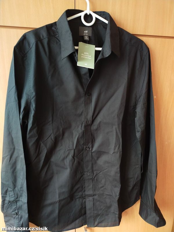 Černá společenská SLIM FIT košile H&M M/176/182