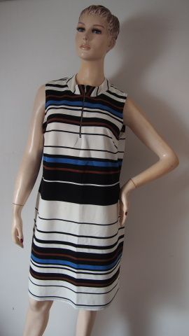 Simply Be bílé šaty s pruhy V.44