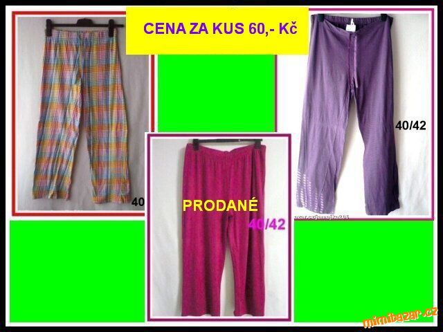 PYŽAMOVÉ KALHOTY PRUŽNÉ vel. 40