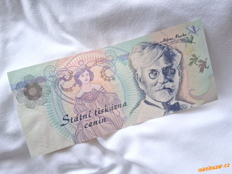 Pamětní bankovka A. Mucha Státní tiskárna cenin