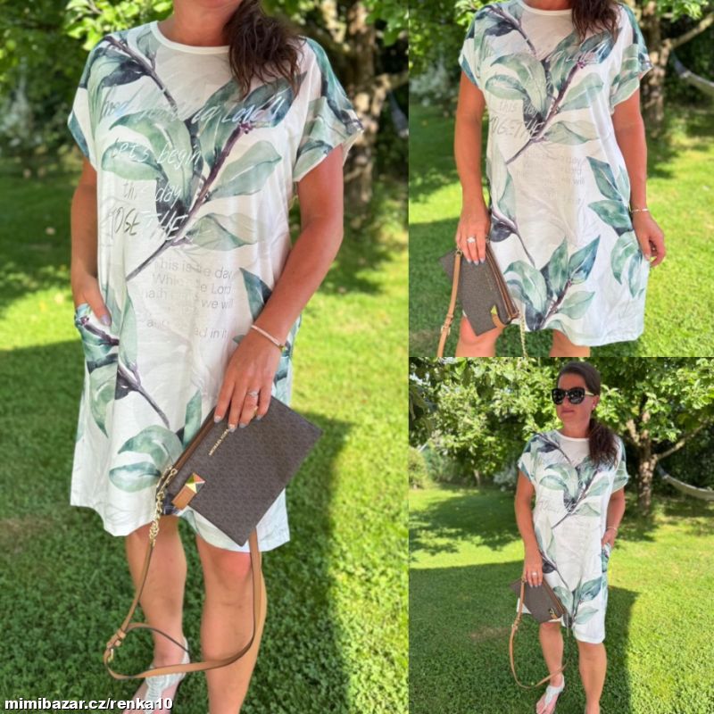 Dámská šatovka TOGETHER ZELENÉ LISTY