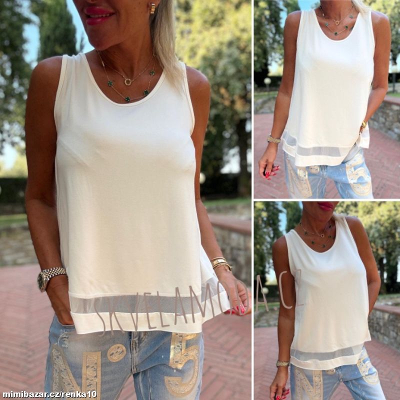 Dámská elegantní halenka dole průhledná TRENDY