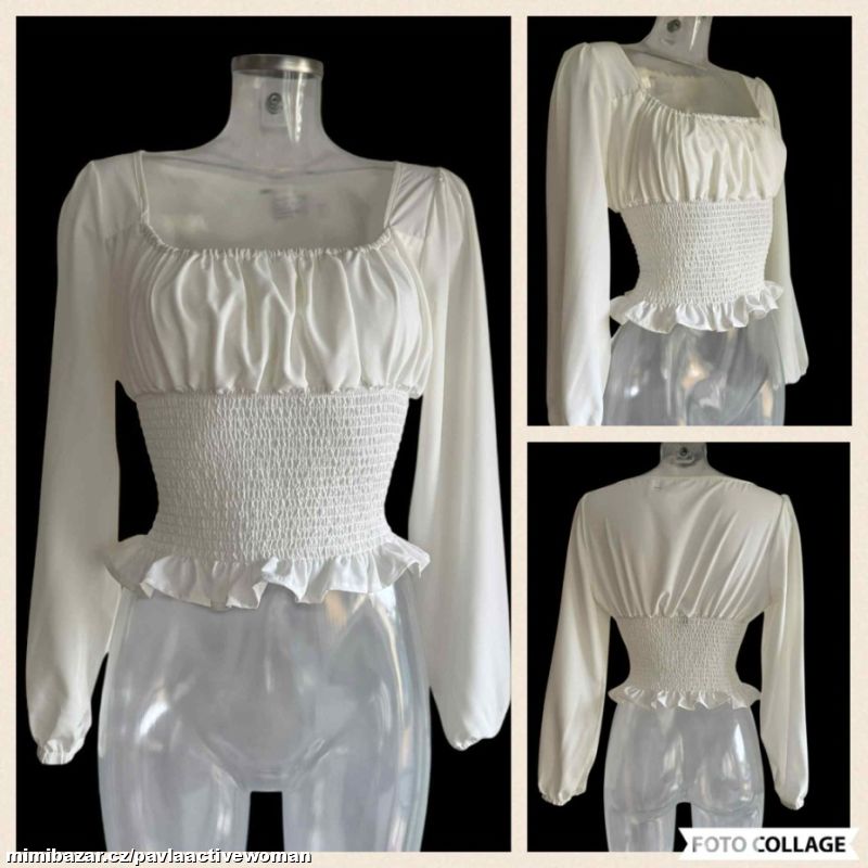 Č.1437 PRUŽNÝ LEHKÝ CROP TOP NOVÉ v.38