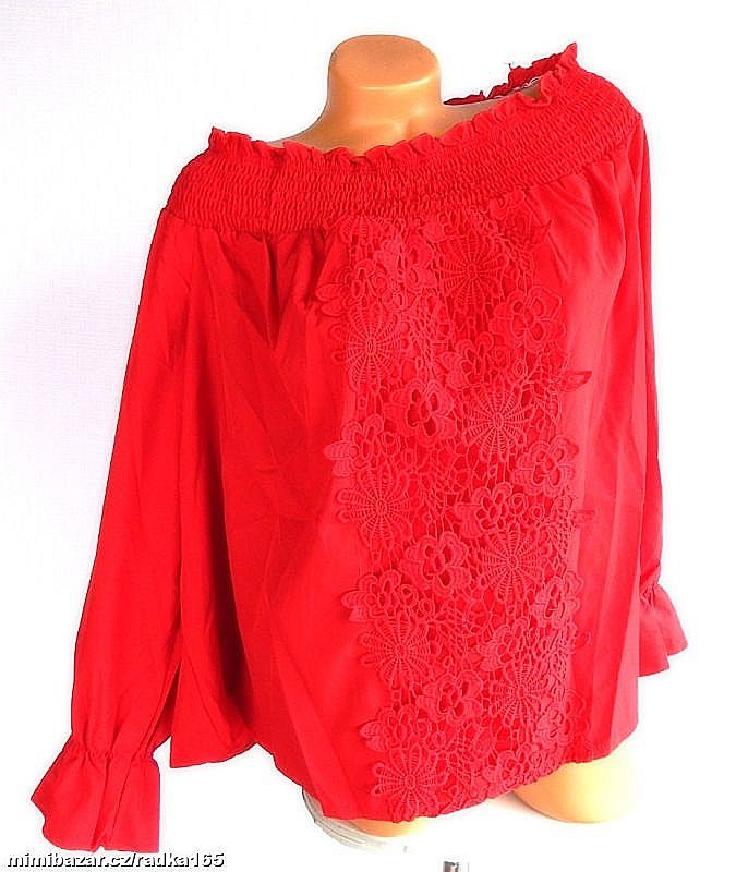 Krásná halenka výstřih do žabiček vel.5XL/50