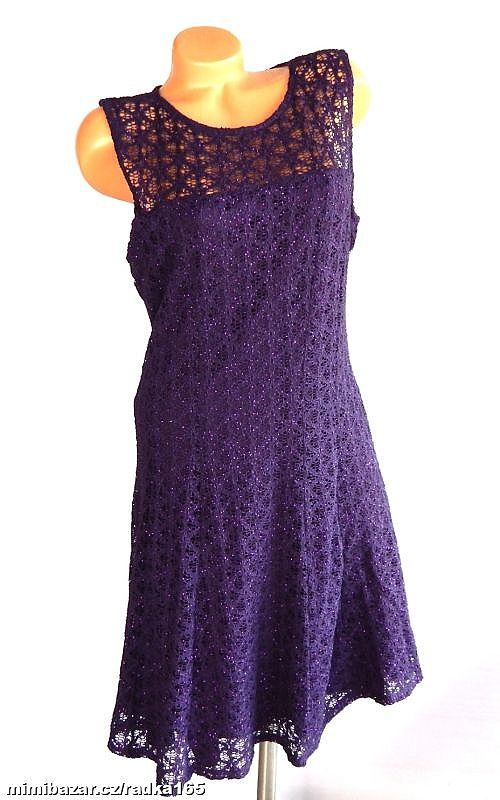 Krásné společenské fialové třpyt šaty vel.46
