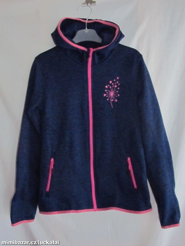 Dívčí svetrová mikina na zip 158/164