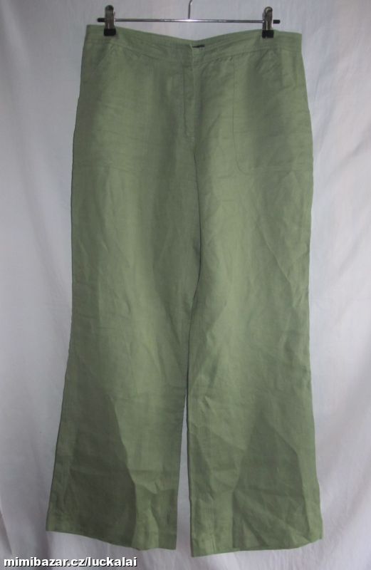 Khaki kalhoty 100%len H&M
