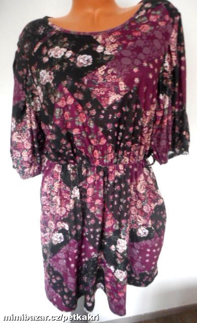 černé šaty s růžemi uk 20