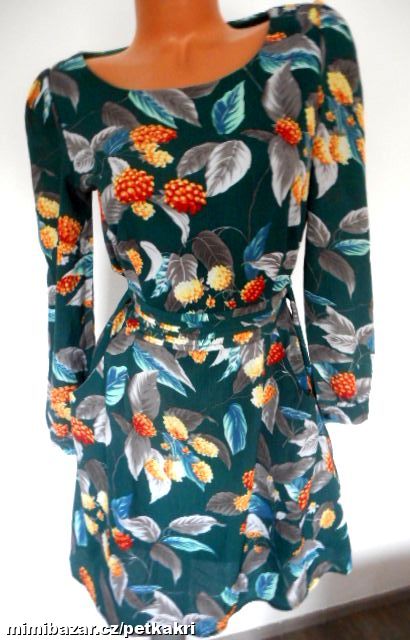 zelené lístečkové dámské šaty uk 10