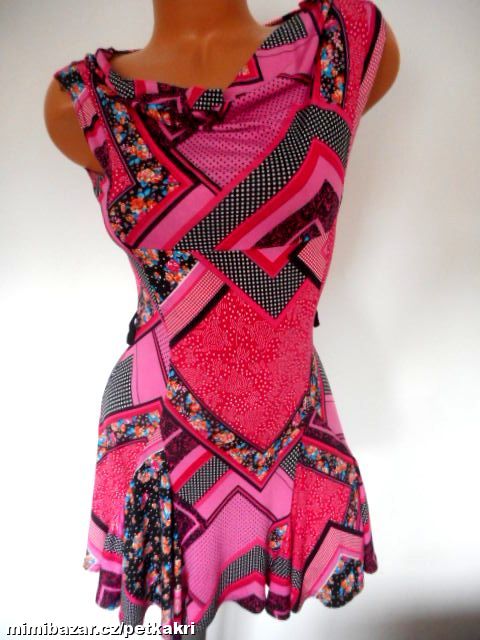 růžové letní květované šaty s vodou vel. S