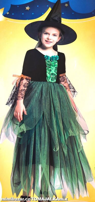 KARNEVAL KOSTÝM SET MASKA ČARODĚJ KA ŠATY