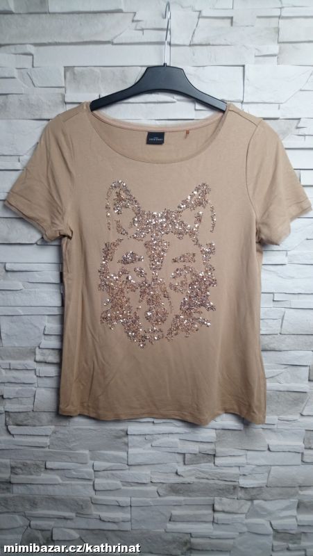 Hnědé tričko C&A, vel. 38