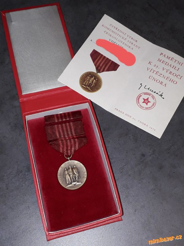 Pamětní madaile k 25.výročí vítězného února
