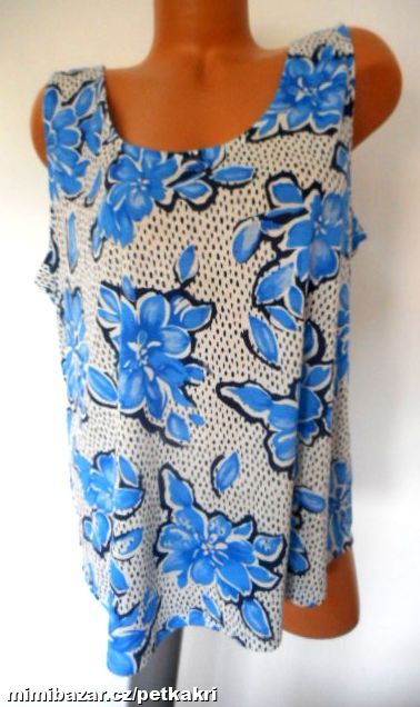 bílo modré květ tílko uk 22