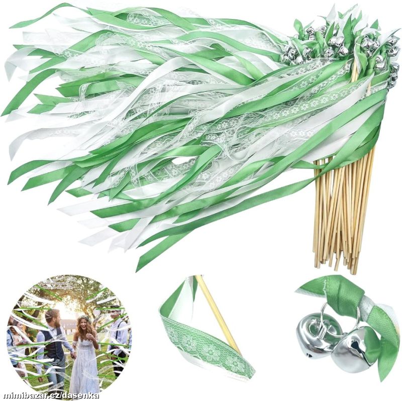 Svatební mávátka s rolničkou 50 ks