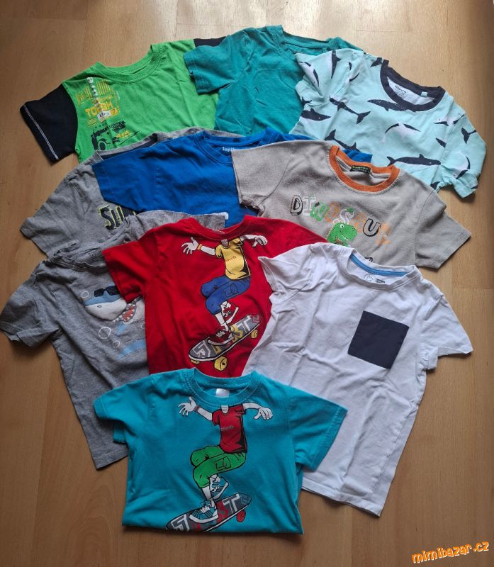 Trička, 10 ks, vel. 116-128