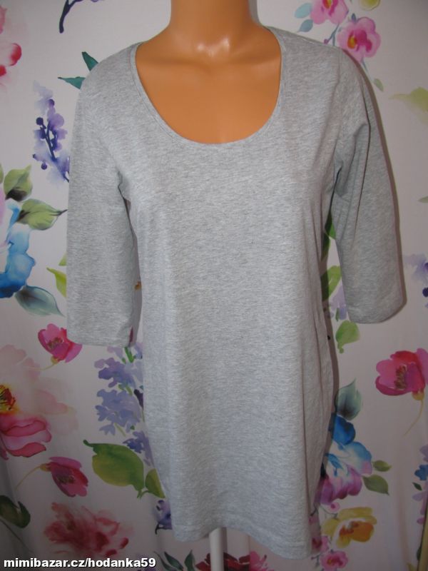 Prodloužené dámské bavlněné tričko 3/4 rukáv
