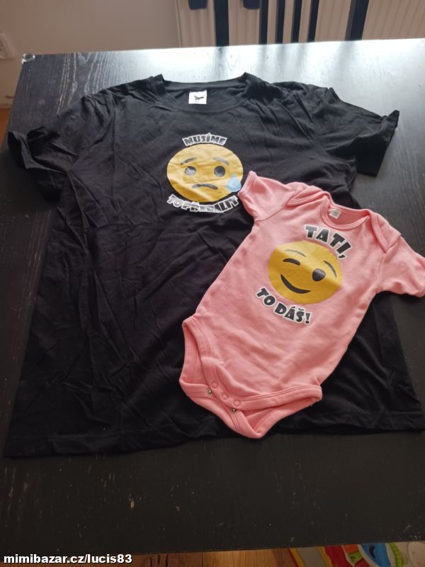 Tričko pro tátu XL a holčičí body 74/80