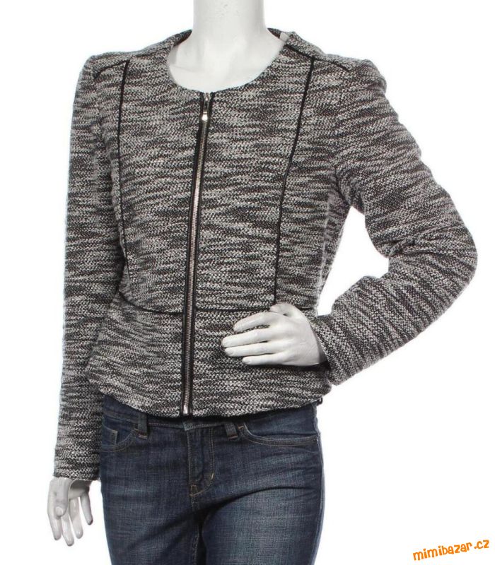 Černo-bílý pletený kabátek Orsay vel. M