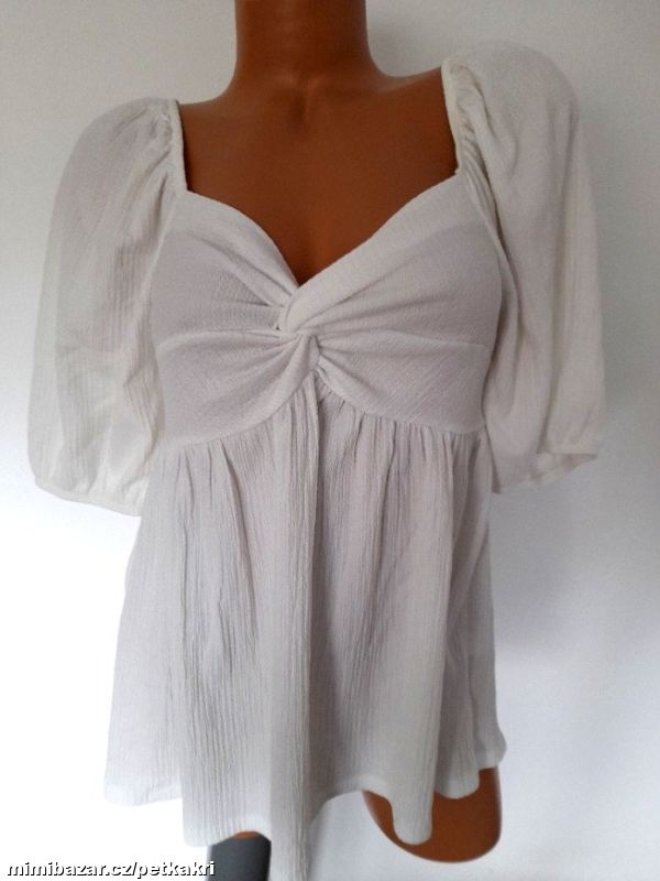 smetanový mačkaný top uk 14