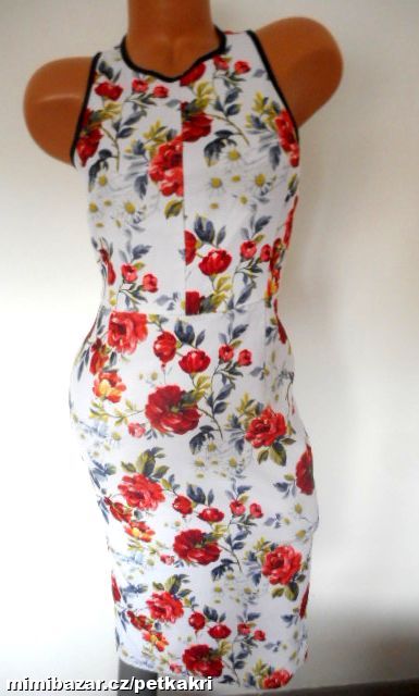 bílé květované šaty na tělo uk 10