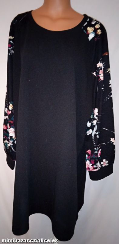 h9 Mikinové šaty s květovanými rukávy
