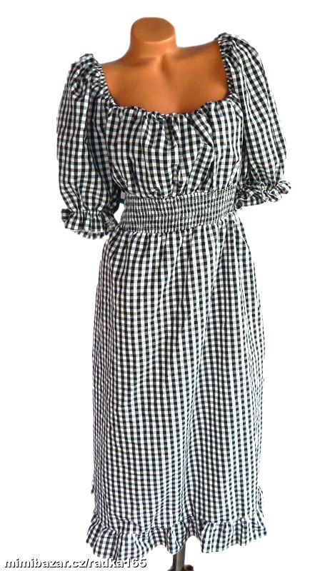 Modní kárované šaty vel.4XL/48
