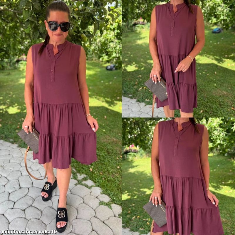 Dámská šatovka VOLÁNKY KNOFLÍČKY - skladem