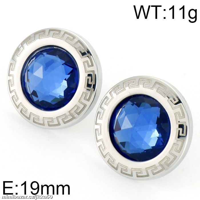 Náušnice z chir Oceli s modrými kameny SKLADEM