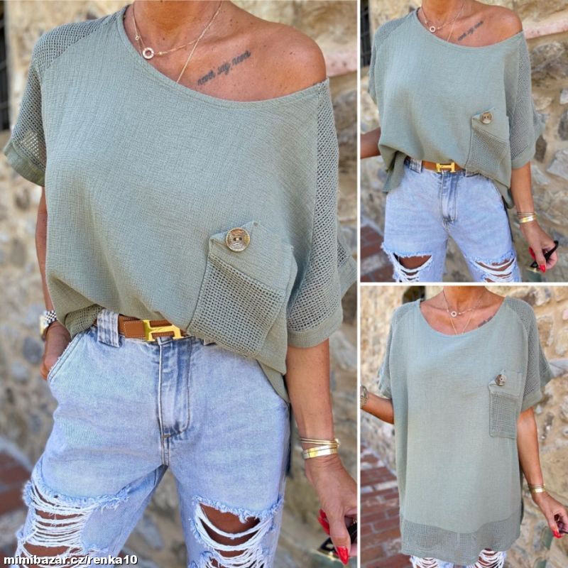 Dámská fáčová halenka KAPSIČKA KNOFLÍK