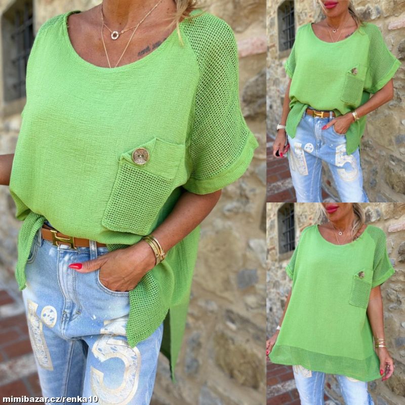 Dámská fáčová halenka KAPSIČKA KNOFLÍK