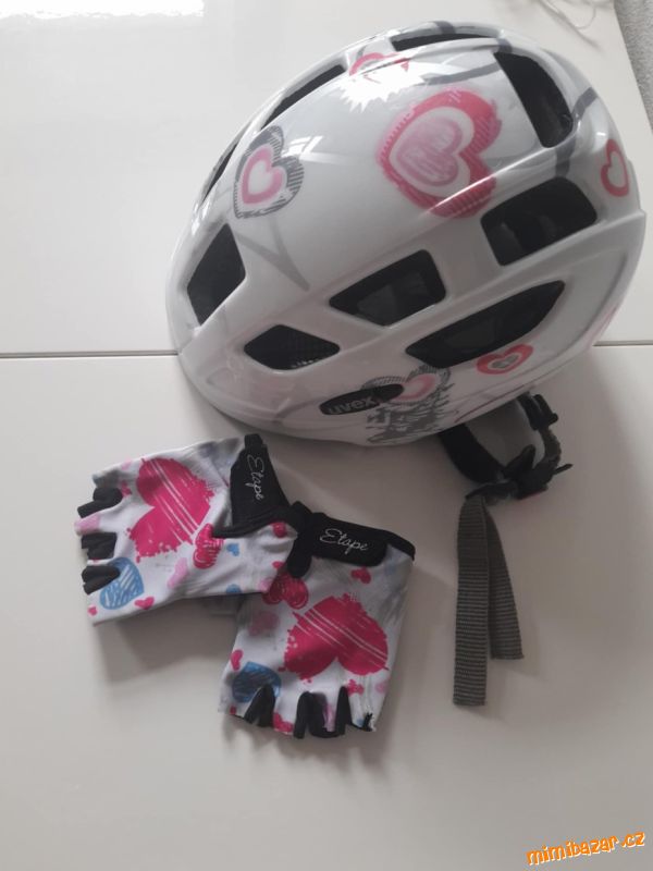 Cyklistická helma Uvex + rukavičky