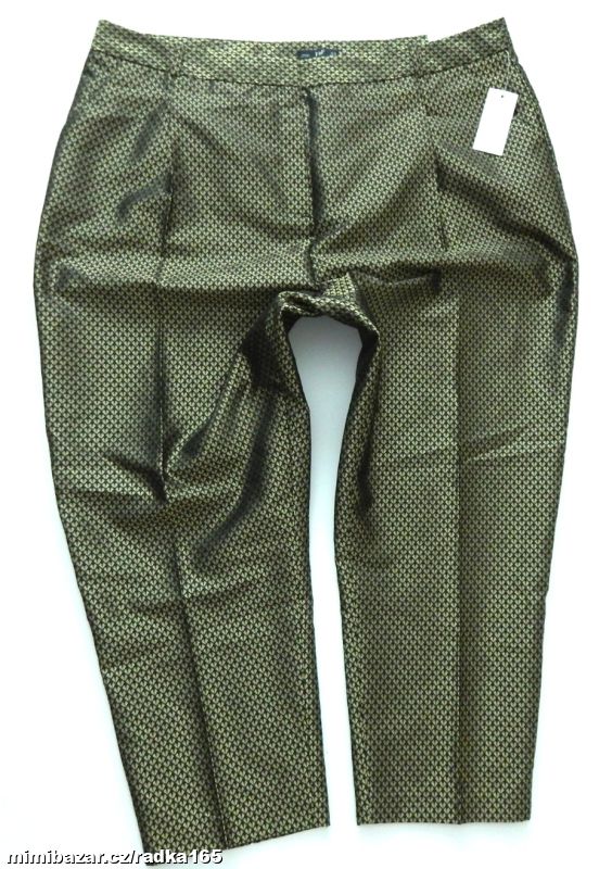 Kovově lesklé slabší SLIM kalhoty vel.50