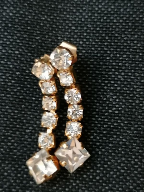 Retro štrasové náušnice