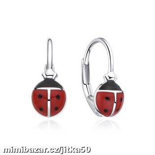 Stříbrné náušnice berušky